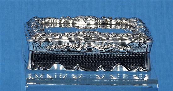 A Victorian silver rectangular table snuff box, by Yapp & Woodward, Length: 102mm Weight: 8.8oz/274grms